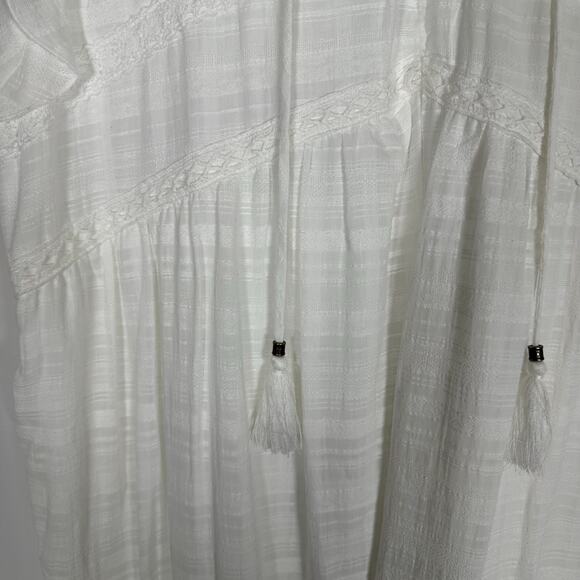 Nurture by Westbound White V-neck Tiered Maxi Dress Flutter‎ Sleeves 1X - Picture 4 of 9